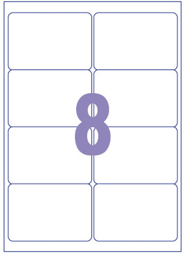 Kangaro etiket - inkjet laser kopieer - 99,1x67,7mm - 100 vel - 8 stickers per vel