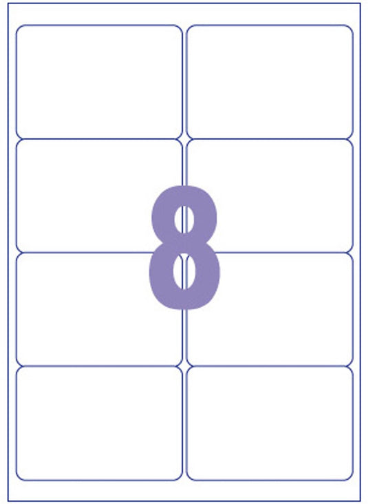 Kangaro etiket - inkjet laser kopieer - 99,1x67,7mm - 100 vel - 8 stickers per vel