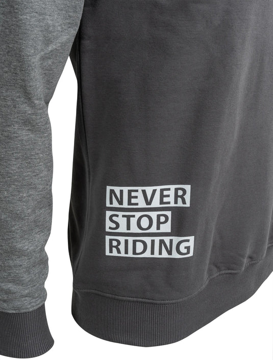 Contec sweatshirt never stop riding ct swaetshirt never stop riding size s bl. grey
