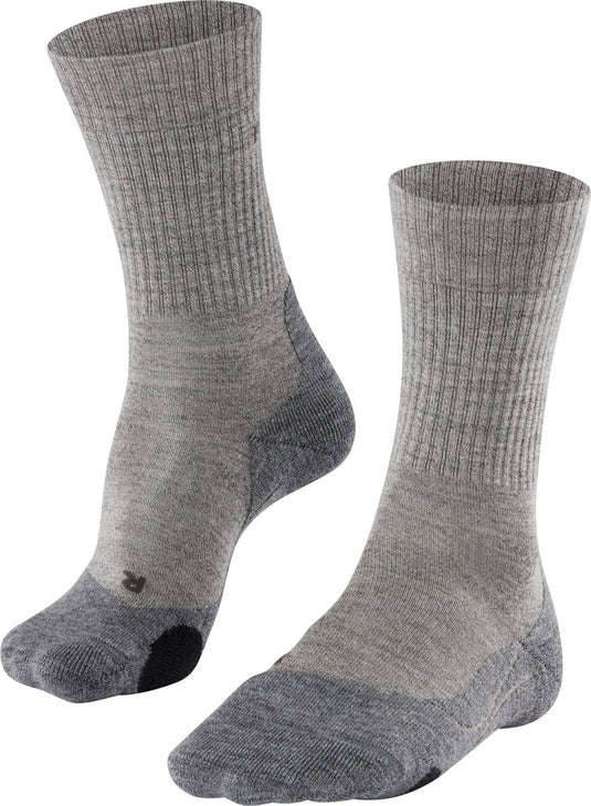 Falke tk2 wool wandelsokken anti blaren, medium padding merinowol sportsokken dames beige - maat 39-40