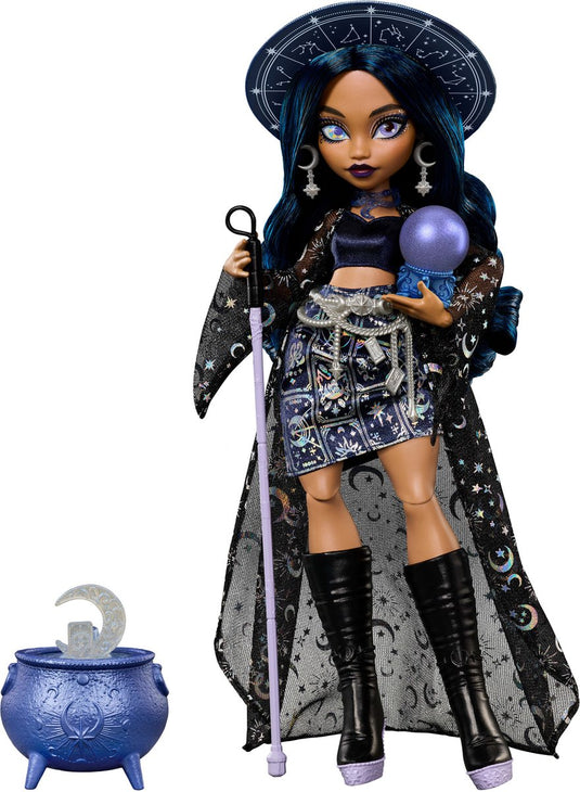 Mattel moonspell magic van monster high - claire de luna modepop - clairvoyant witch met accessoires