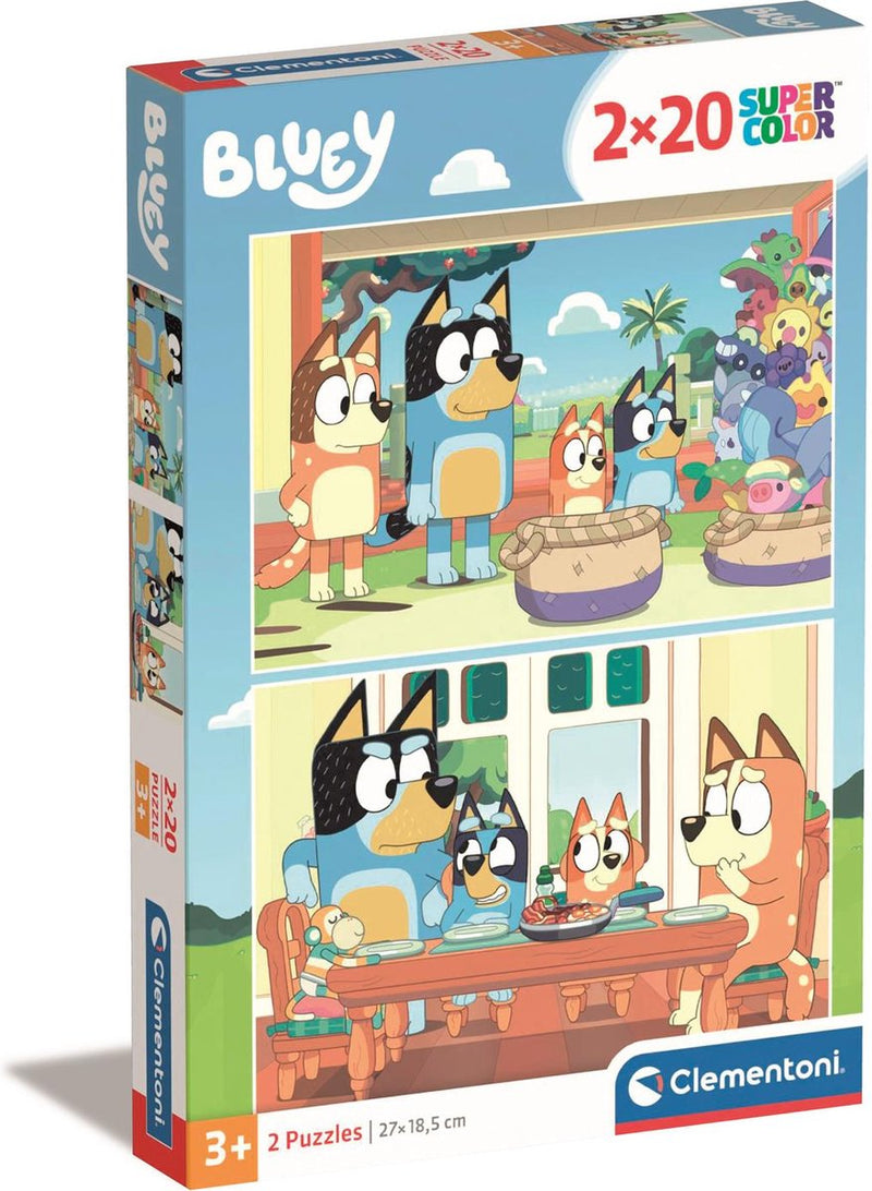 Load image into Gallery viewer, Clementoni legpuzzel super color bluey, 2x20st.

