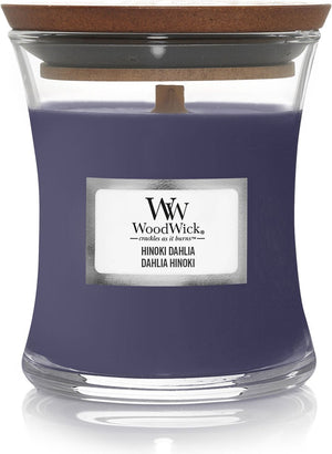 Woodwick geurkaars mini candle - hinoki dahlia - 20 branduren - 85gr - 8 cm ø 7 cm