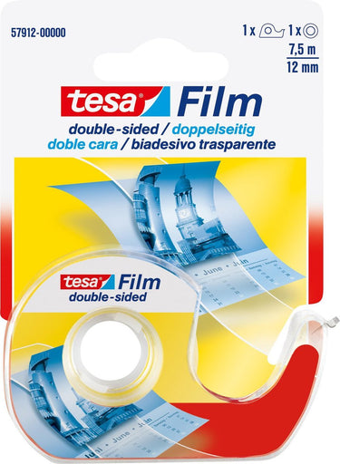 Tesa dubbelzijdige tape - plakband - 7,5m - met dispenser - knutselen - kantoor - hobby