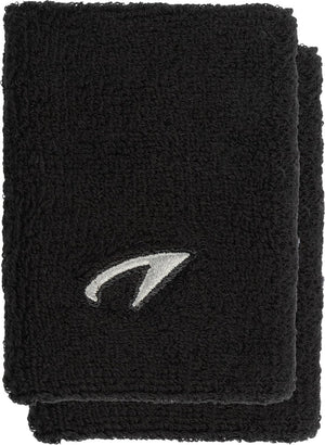Avento zweetband pols paar - 2 stuks - zwart one size
