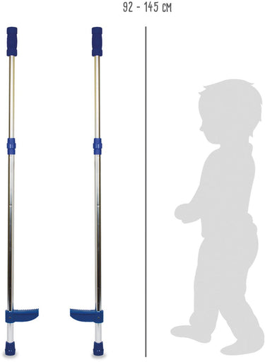 Small foot - metalen stelten verstelbaar blauw, 145cm