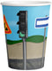 Construction sand bekers - 250 ml - papieren beker - 8 stuks - feestservies - voor verjaardagen en feestjes
