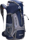 Springos backpack - rugzak - multifunctioneel - kamperen - reizen - regenhoes - fluitje - 60 liter - grijs blauw