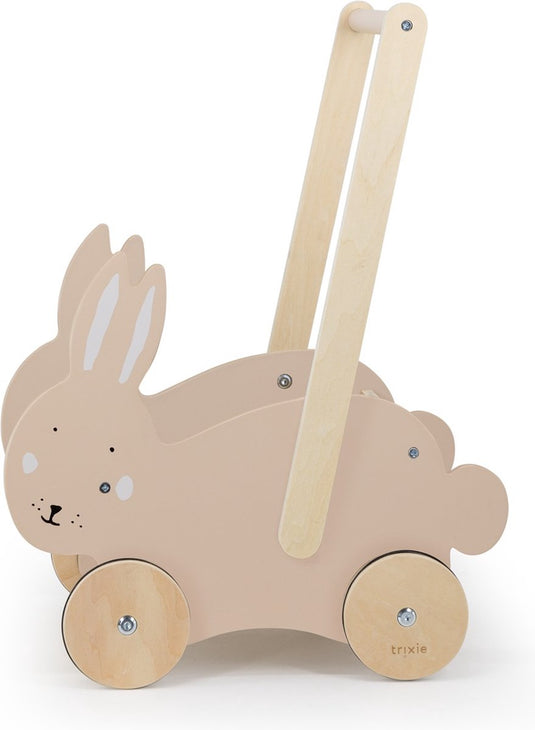 Trixie houten loopwagen - mrs. rabbit - babywalker - kinder speelgoed - loopkar vanaf 1,5 jaar - voor jongens en meisjes - fsc