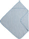 Meyco baby fat stripe badcape - jacquard badstof - jeans blue - 75x75cm