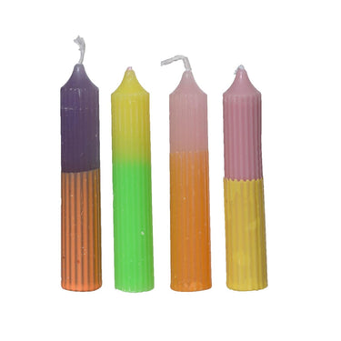 Decoris dinerkaars paraffine set a 4 ã˜2.15cm x h.11cm duokleur