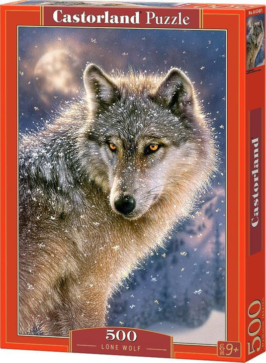 Castorland lone wolf – puzzel – 500 stukjes – satijnen afwerking – perfecte pasvorm – europese kwaliteit