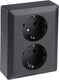 Q-link dubbel stopcontact � wandcontactdoos met kinderbeveiliging en aanraakbeveiliging � inbouw � zwart