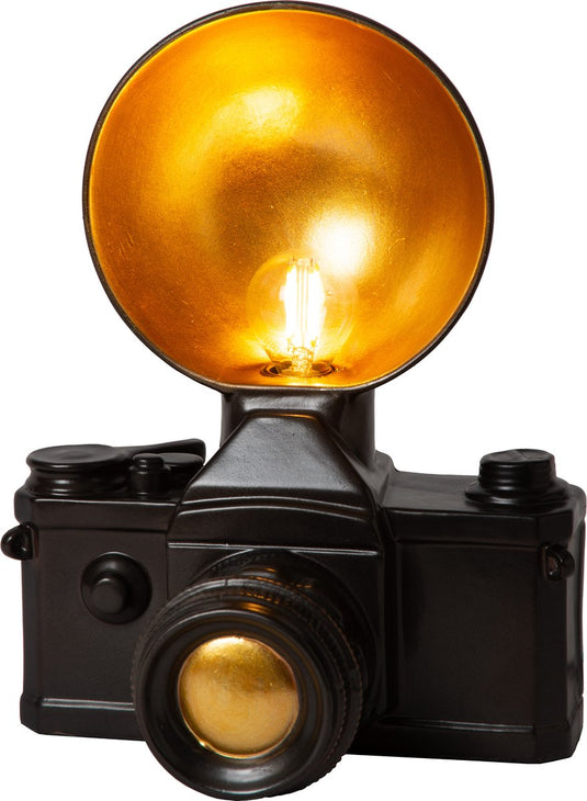 Lucide extravaganza camera - tafellamp - 1xe14 - zwart