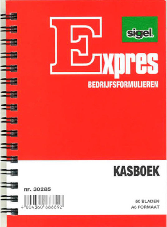 Sigel kasboek - a6 - expres - staand model - spiraalblok met 50 vel - si-30285