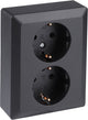 Q-link dubbel stopcontact � wandcontactdoos met kinderbeveiliging en aanraakbeveiliging � inbouw � zwart