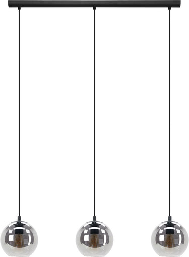 Eglo ariscani hanglamp - e27 - 76,5 cm - zwart - rookglas