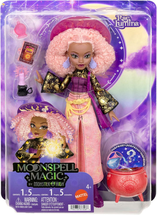 Mattel moonspell magic van monster high - rae lumina modepop - sun witch met accessoires