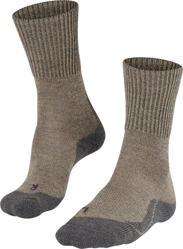 Falke tk1 wool anti-blaar dik wol functioneel materiaal wandelsokken dames beige - maat 39-40
