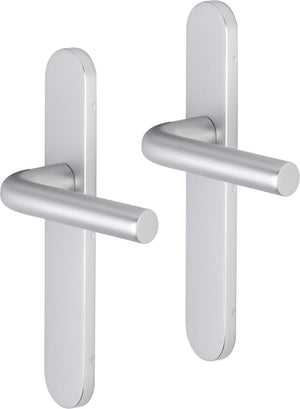 Impresso deurkruk - bolton - voor binnen - ovaal deurschild - aluminium - 2 stuks