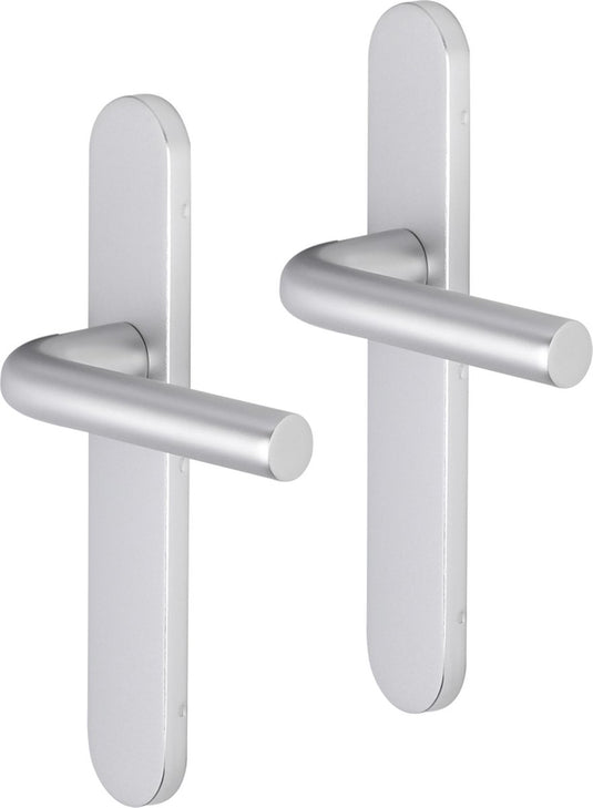 Impresso deurkruk - bolton - voor binnen - ovaal deurschild - aluminium - 2 stuks