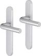 Impresso deurkruk - bolton - voor binnen - ovaal deurschild - aluminium - 2 stuks