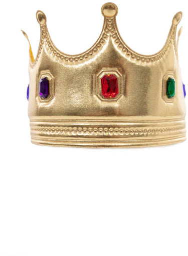 Little adventures - gouden koningskroon – zachte stoffen kroon – one size