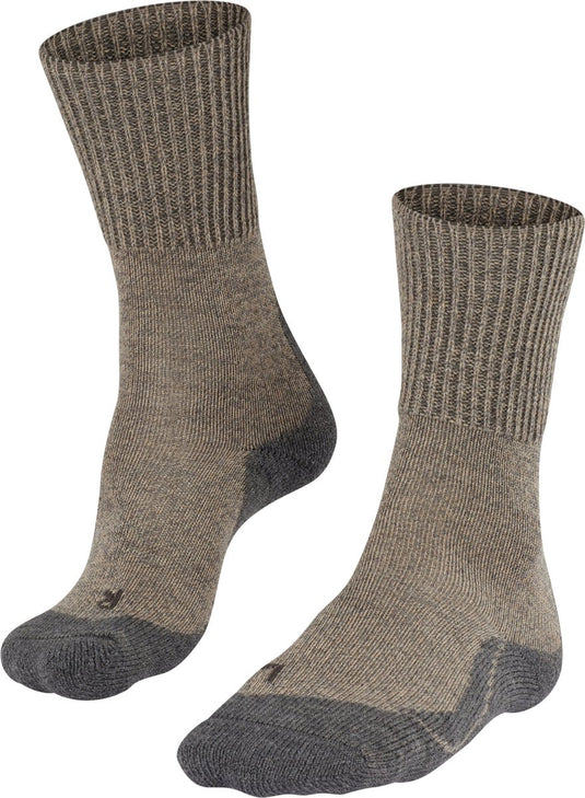 Falke tk1 wool anti-blaar dik wol functioneel materiaal wandelsokken dames beige - maat 35-36