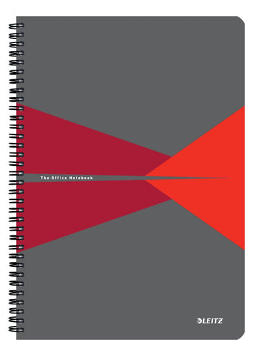 Leitz office notitieboek a4 gelijnd - met pp omslag - 80 grams papier - rood