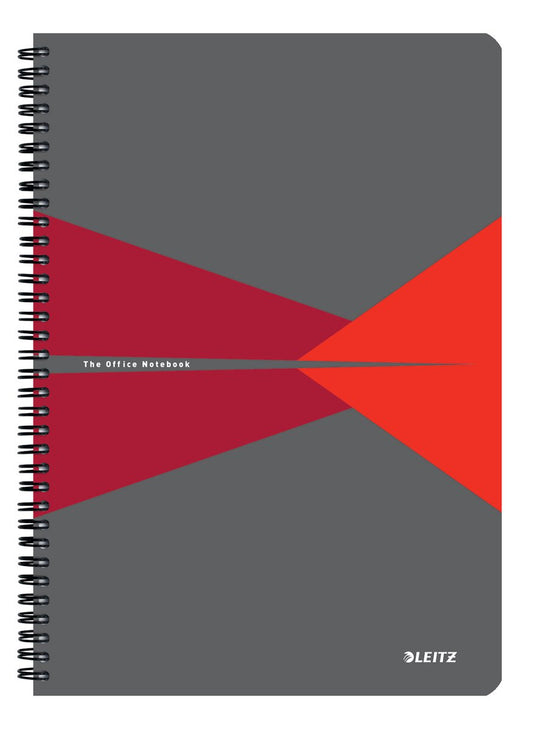 Leitz office notitieboek a4 gelijnd - met pp omslag - 80 grams papier - rood