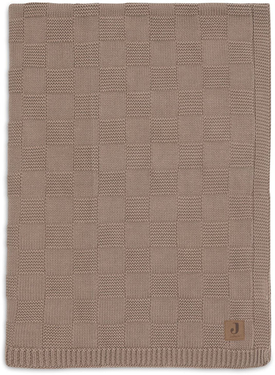 Jollein baby deken ledikant - 100x150cm - box knit - milky coffee
