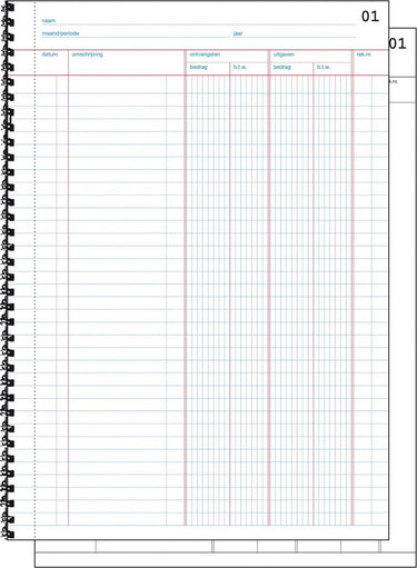 Sigel doorschrijfkasboek - expres - a4 - 2x50 vel - met btw kolom - si-30225