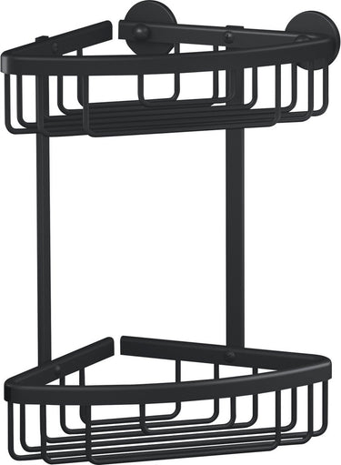 Tesa doucherek aluxx black 2-niveaus matzwart badkamer zelfklevend zonder boren – 163x260x170mm