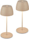 Briloner - set van 2 mini tafellampen - oplaadbar buitenlampen - ip44 - warm wit licht 2.700 k - dimbaar - met usb-c - beige - 8 x 20 cm