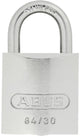 Abus hangslot 84ib 30 - kast van massief messing - beugel van edelstaal met kunststofmantel - dubbele beugelvergrendeling - inclusief 2 sleutels - afmeting 30 mm - kleur zilver
