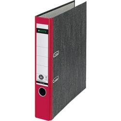 Ordner leitz 1050 karton papier breedte 5,2cm rood duimgat rugetiket schutblad