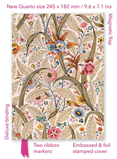 Flame tree quarto notebook- william kilburn: marble end paper (foiled quarto journal)