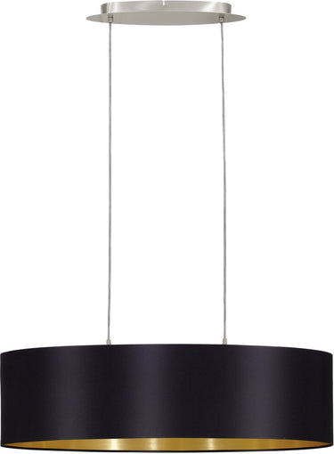 Eglo maserlo - hanglamp - 2 lichts - lengte 78cm - nikkel-mat - zwart, goud