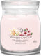 Yankee candle - pink cherry vanilla medium geurkaars - 50 branduren - 2 lonten