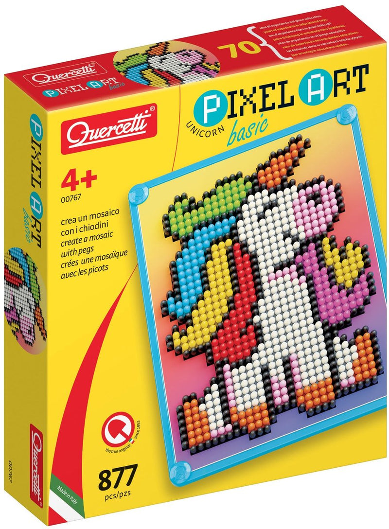 Load image into Gallery viewer, Quercetti pixel art mozaïek eenhoorn 880dlg educatief speelgoed.
