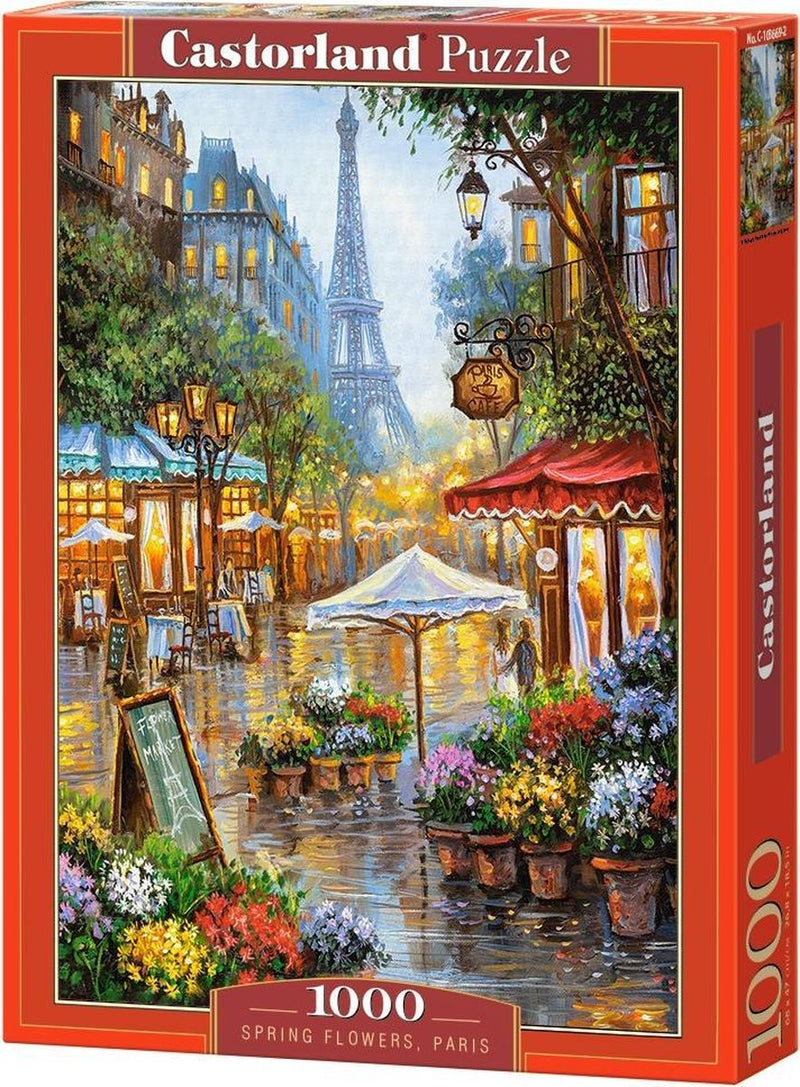 Load image into Gallery viewer, Castorland spring flowers paris – puzzel – 1.000 stukjes – satijnen afwerking – perfecte pasvorm – europese kwaliteit

