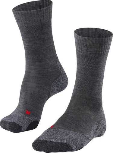 Falke tk2 anti-blaar dik wol functioneel materiaal wandelsokken heren grijs - maat 44-45