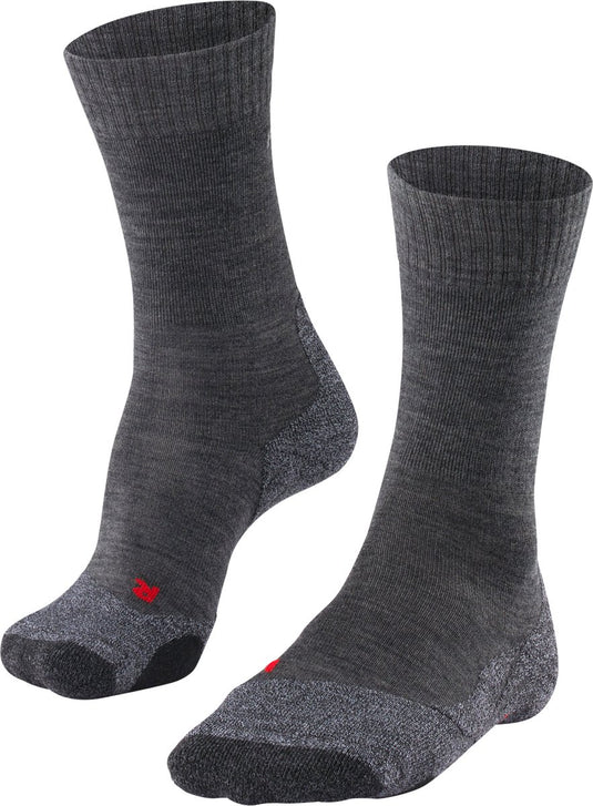 Falke tk2 anti-blaar dik wol functioneel materiaal wandelsokken heren grijs - maat 44-45
