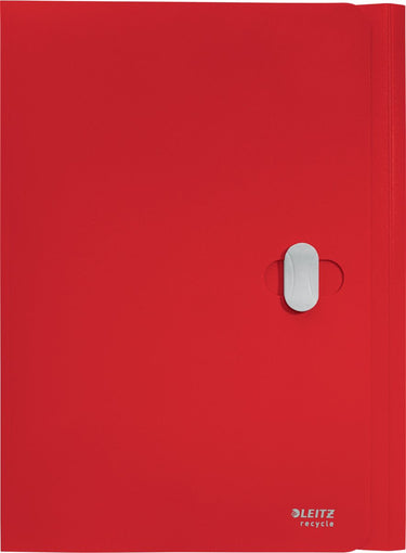 Leitz recycle 3-klepsmap a4 - 80% gerecycled post-consumer plastic - rood