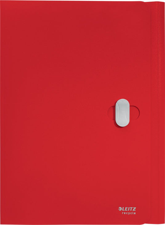 Leitz recycle 3-klepsmap a4 - 80% gerecycled post-consumer plastic - rood