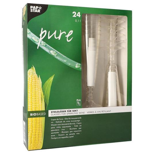 Papstar wijnglazen pure 100ml helder pla 24st