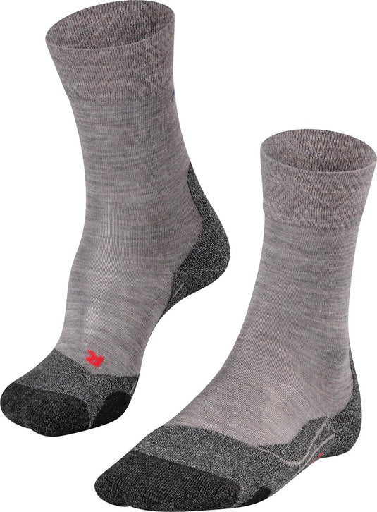 Falke tk2 melange anti-blaar dik wol functioneel materiaal wandelsokken dames grijs - maat 41-42