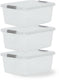 Iris storage opbergbox met clips - 12.5l - stapelbaar - kunststof - transparant grijs - set van 3