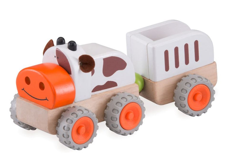 Load image into Gallery viewer, Wonderworld koe tractor met aanhanger+1
