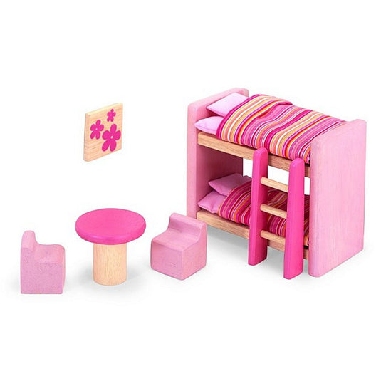 Pintoy roze kinderkamer voor poppenhuis